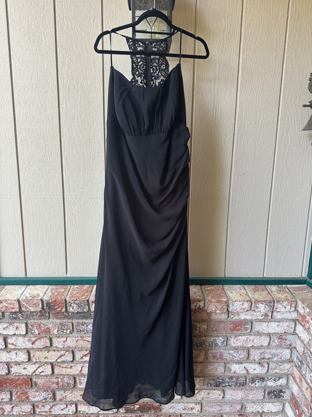 Alfred Angelo Black Lace-Back Maxi Dress
